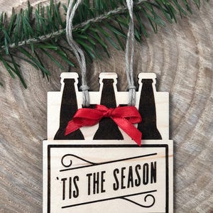 Beer Christmas Ornament // Beer Ornament // Christmas Tree Ornaments // Wood Ornaments // Engraved Christmas Ornaments // Funny Ornament image 2