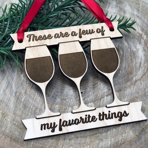 Wine Christmas Ornament // Wine Ornament // Christmas Tree Ornaments // Wood Ornaments // Engraved Christmas Ornaments