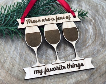 Wine Christmas Ornament // Wine Ornament // Christmas Tree Ornaments // Wood Ornaments // Engraved Christmas Ornaments // Wine // Wine Glass