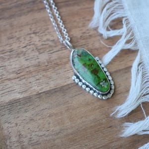 Sonoran Turquoise Necklace – Sterling Silver Hand Crafted Pendant – Handmade Southwestern Boho Jewelry