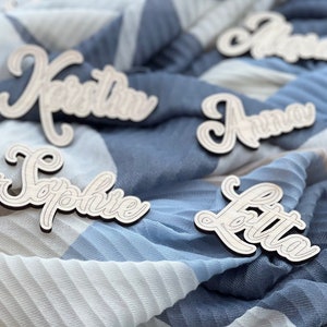 Place cards, guest names, wooden sign, place cards, name plate, wedding, birthday, celebration, personalized, laser, lettering, wood