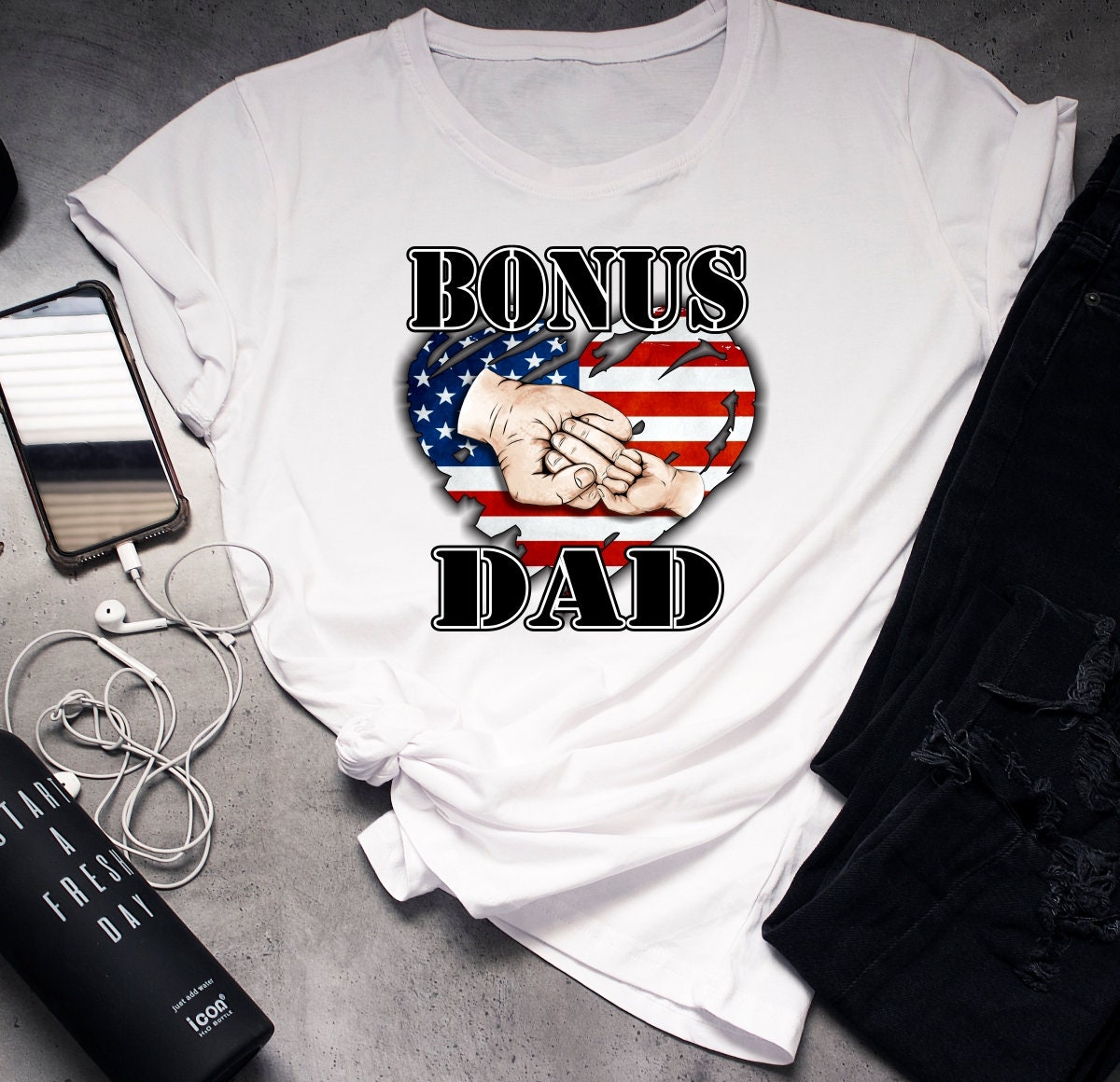 Father's Day Tee/ Bonus Dad Soft Tee Sublimated T-shirt Gift