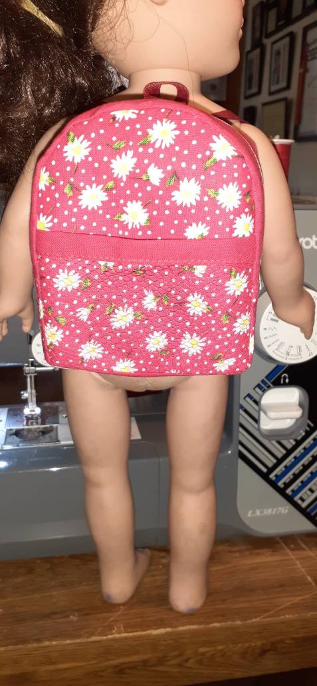 Red Floral Backpack for 18 Dolls Etsy