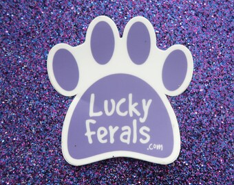 Purple Cat Paw Sticker - Lucky Ferals