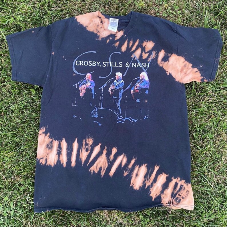 Stills and Nash 2015 Tour Tee Bleach Stripe Crosby