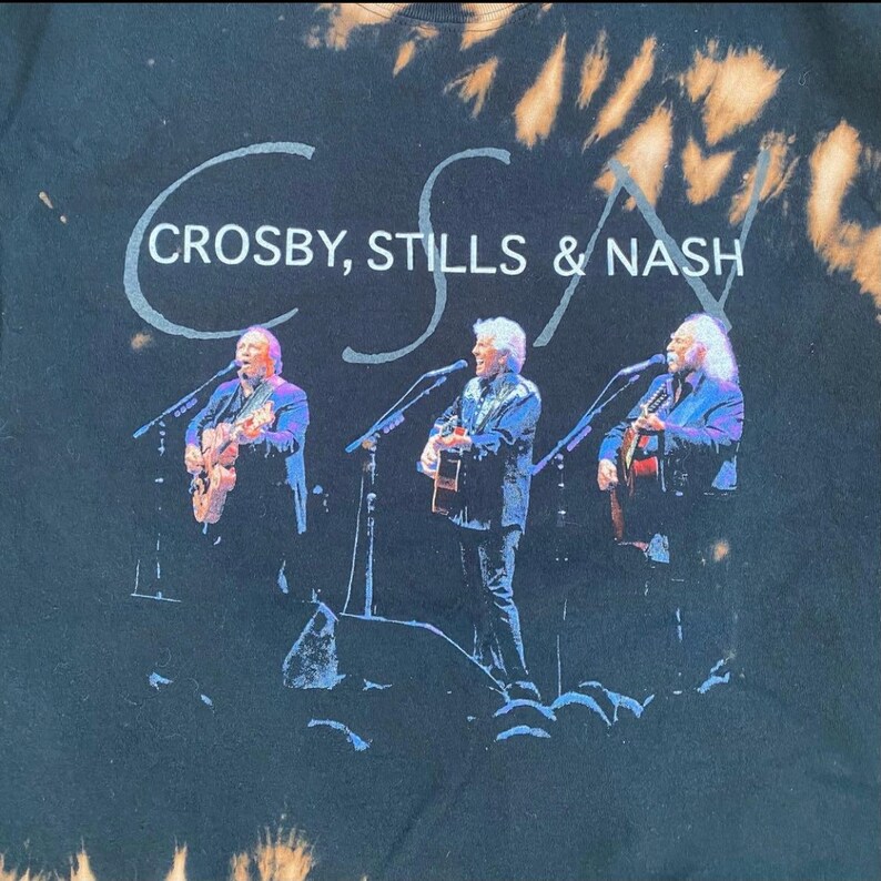 Stills and Nash 2015 Tour Tee Bleach Stripe Crosby