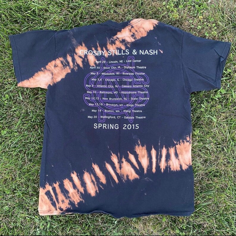 Stills and Nash 2015 Tour Tee Bleach Stripe Crosby
