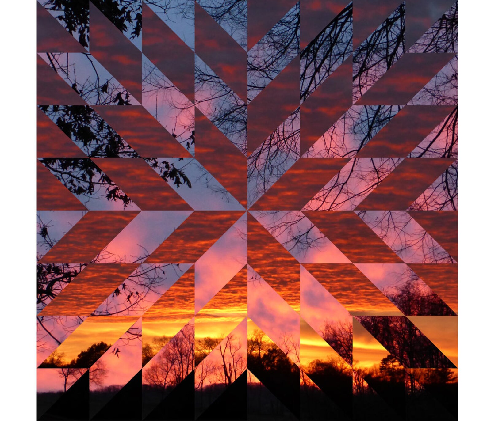 Large Sunrise/sunset Quilt Kit 58" Square Quilt - a 40" Square (small ...