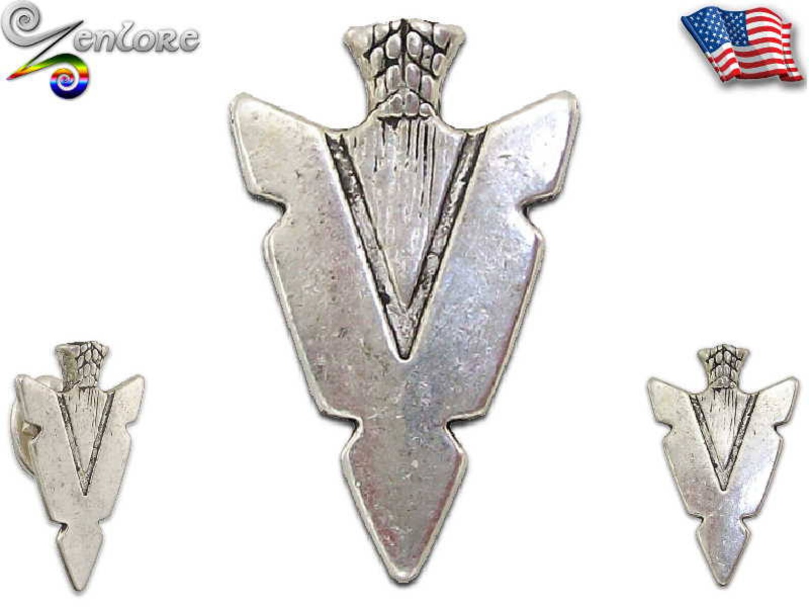 Archery Arrowhead Pewter Lapel Hat Pin Archer Hunter Warrior Etsy