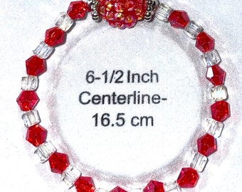 Pulsera elástica de cristal con cuentas de 6,5 pulgadas