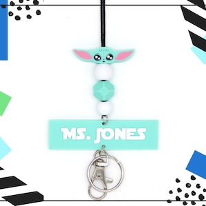 Personalized Space Baby Beaded Lanyard