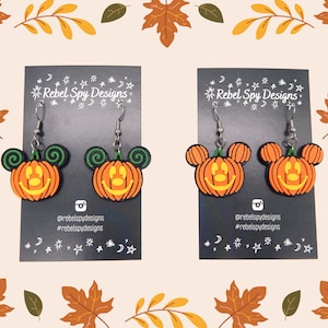 Boucles d&#39;oreilles souris citrouille