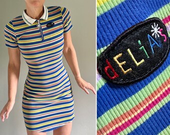 Vintage 90s Delia’s Dress | knit striped Delia’s dress