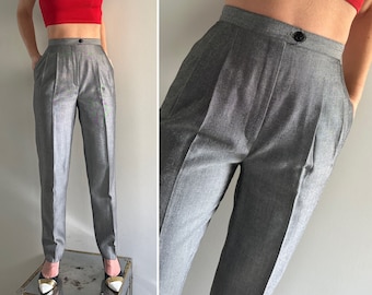 Vintage 80s tapered Trousers| High waisted business Slacks