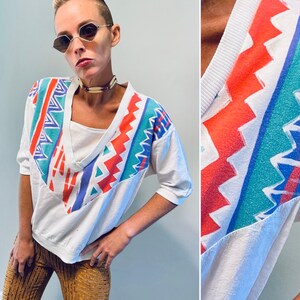 Vintage 80s Southwestern T Shirt | 80s Tribal Pullover