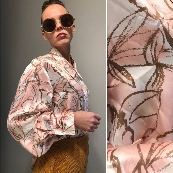 Vintage 80s| Bob Mackie Silk Blouse with shoulder