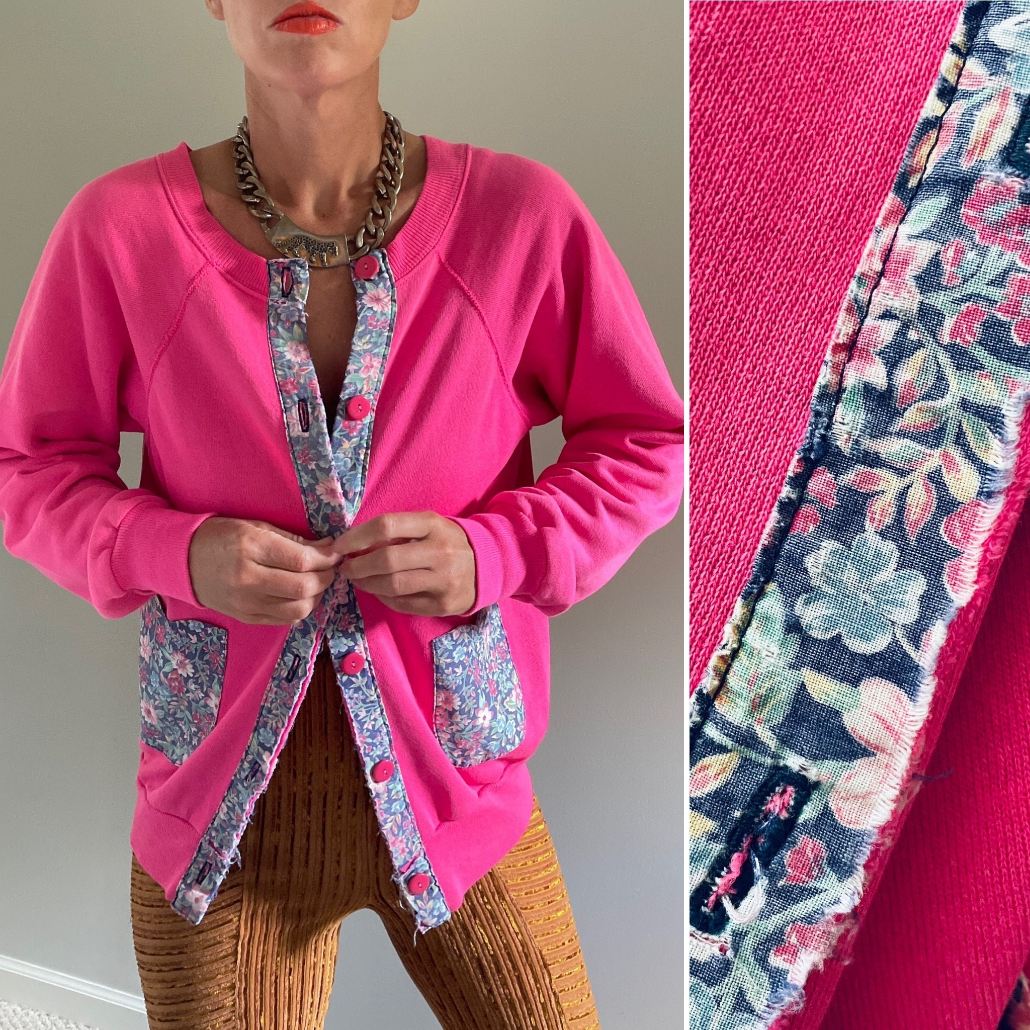 vintag pink cardigan