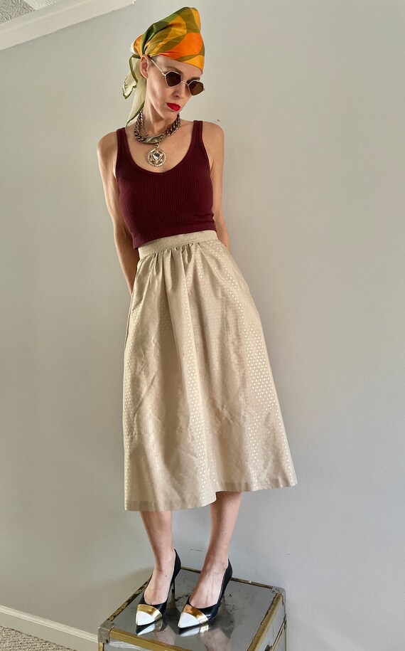 Vintage 70s Vicky Vaughn Skirt | USA made Khaki J… - image 6