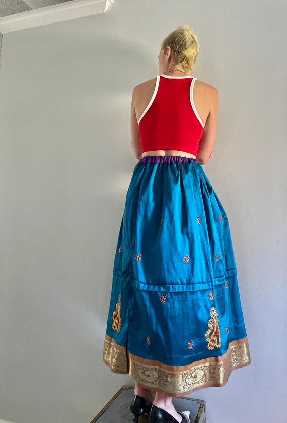 Handmade Indian Prairie Skirt | shiny Maxi Skirt … - image 7