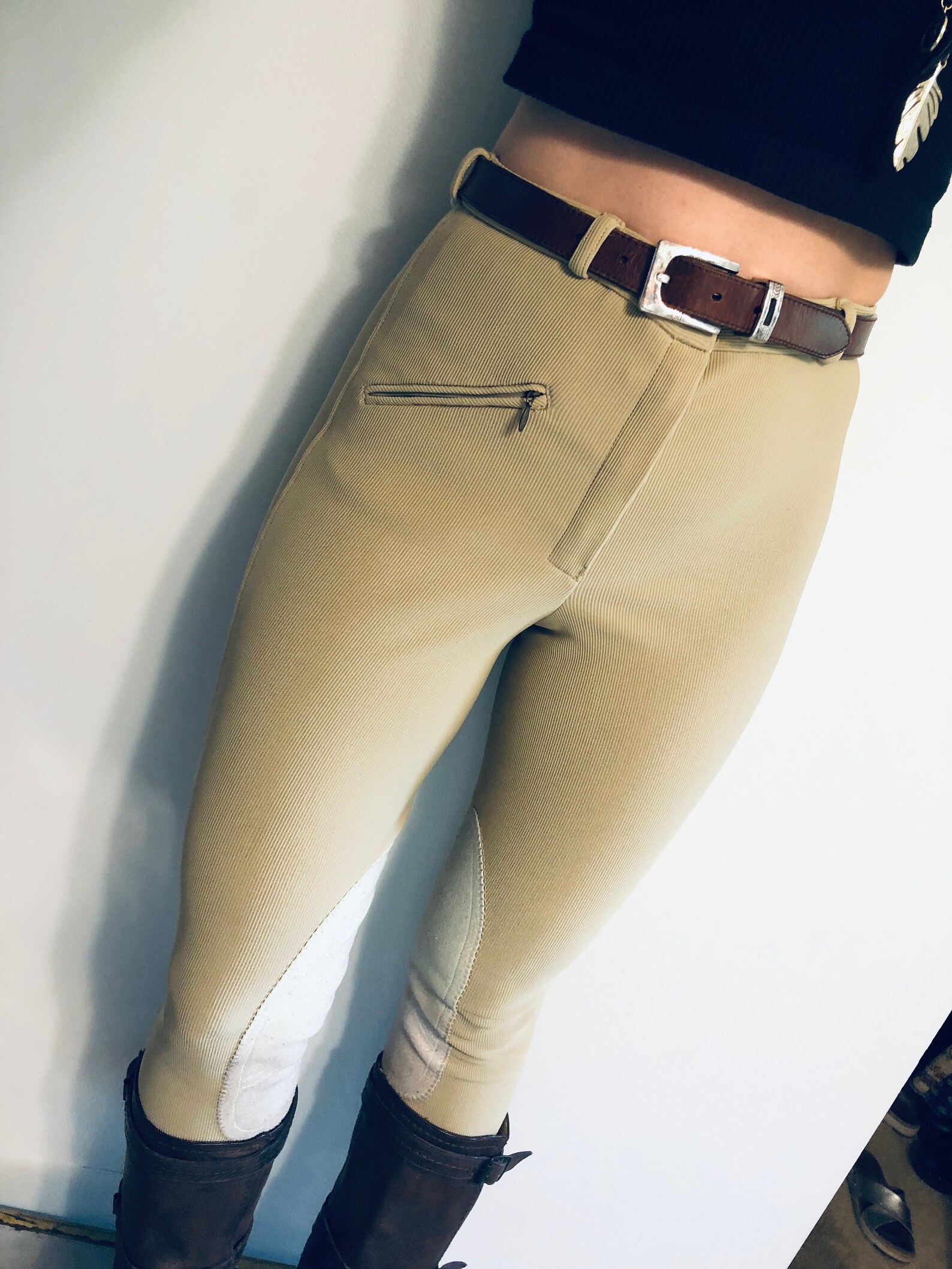 Vintage Riding Breeches W Leather Patches Jc Penneys Dressage Etsy