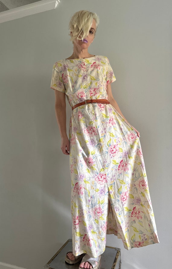 Vintage Liz Claiborne Linen Dress | Floral linen … - image 7