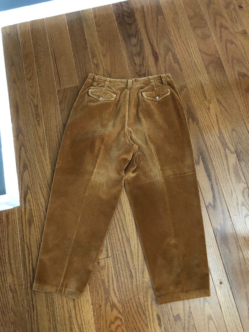 80s Wide Corduroy Pleat Front Pants by Liz Wear