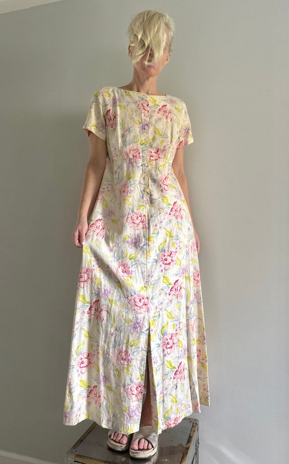 Vintage Liz Claiborne Linen Dress | Floral linen … - image 6