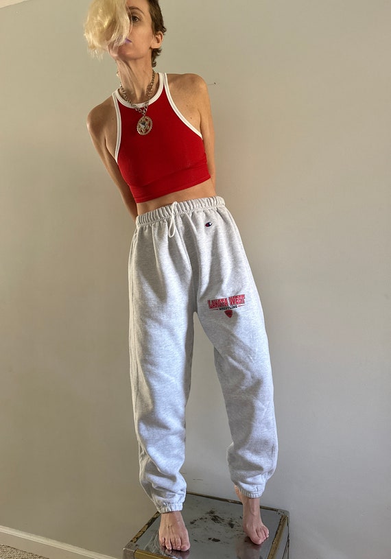 Vintage Champion Jogger Sweatpants | White Sporty… - image 4