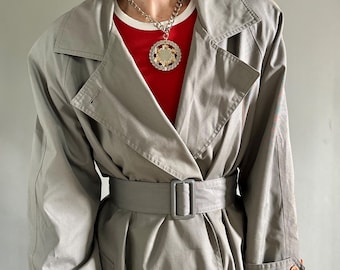 khaki Trench Coat | vintage 80s trench coat