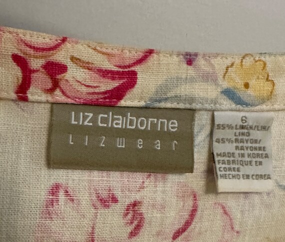 Vintage Liz Claiborne Linen Dress | Floral linen … - image 10