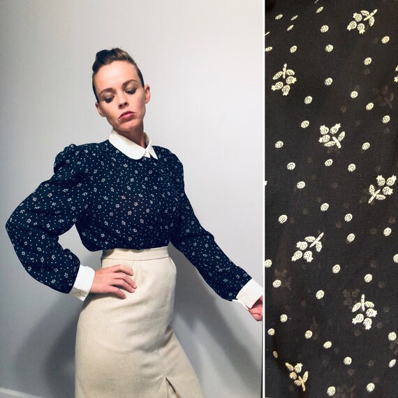Vintage Gunne Sax style Secretary Blouse| Gunnesax