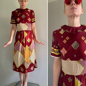 USA made Vintage 60s 70s retro Dress | handmade w metal zipper. Unfinished