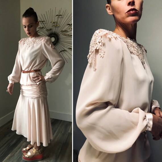 DEAD STOCK 80s puff sleeve Formal Dress by Ursula
