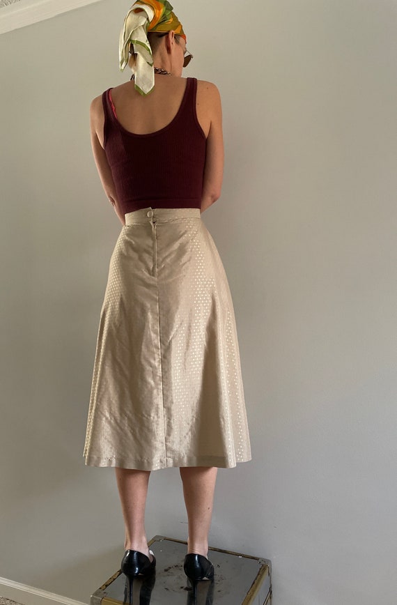 Vintage 70s Vicky Vaughn Skirt | USA made Khaki J… - image 7