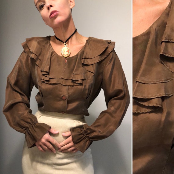 Vintage Gunne Sax style Secretary Blouse| Gunnesax