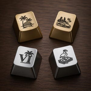 Custom Metal Laser Engraved Aluminum, Copper, Brass, Steel, Titanium Keycaps – Cherry MX Keyboard Upgrade