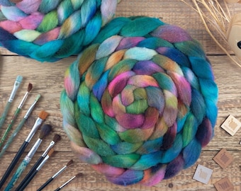 Color mix 1 - Hand Dyed Wool Top Roving, more fibre variants to choose