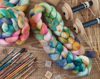 Bright Mix -  Spinning Wool, Choose Fiber