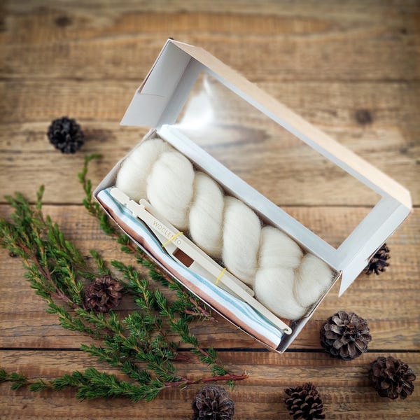 Turkish Drop Spindle, Starter Kit with spining fibre and storage bag |  Eco-Friendly & 3D Printed