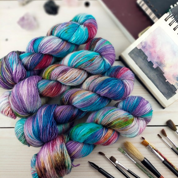 DOLORES,  Hand Dyed Yarn, Merino Fingering Single