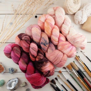 GRETA Handgefärbtes Merino Garn Set, 500g