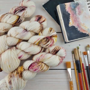 GINGER ...  Hand Dyed Wool Yarn, Merino Fingering Single