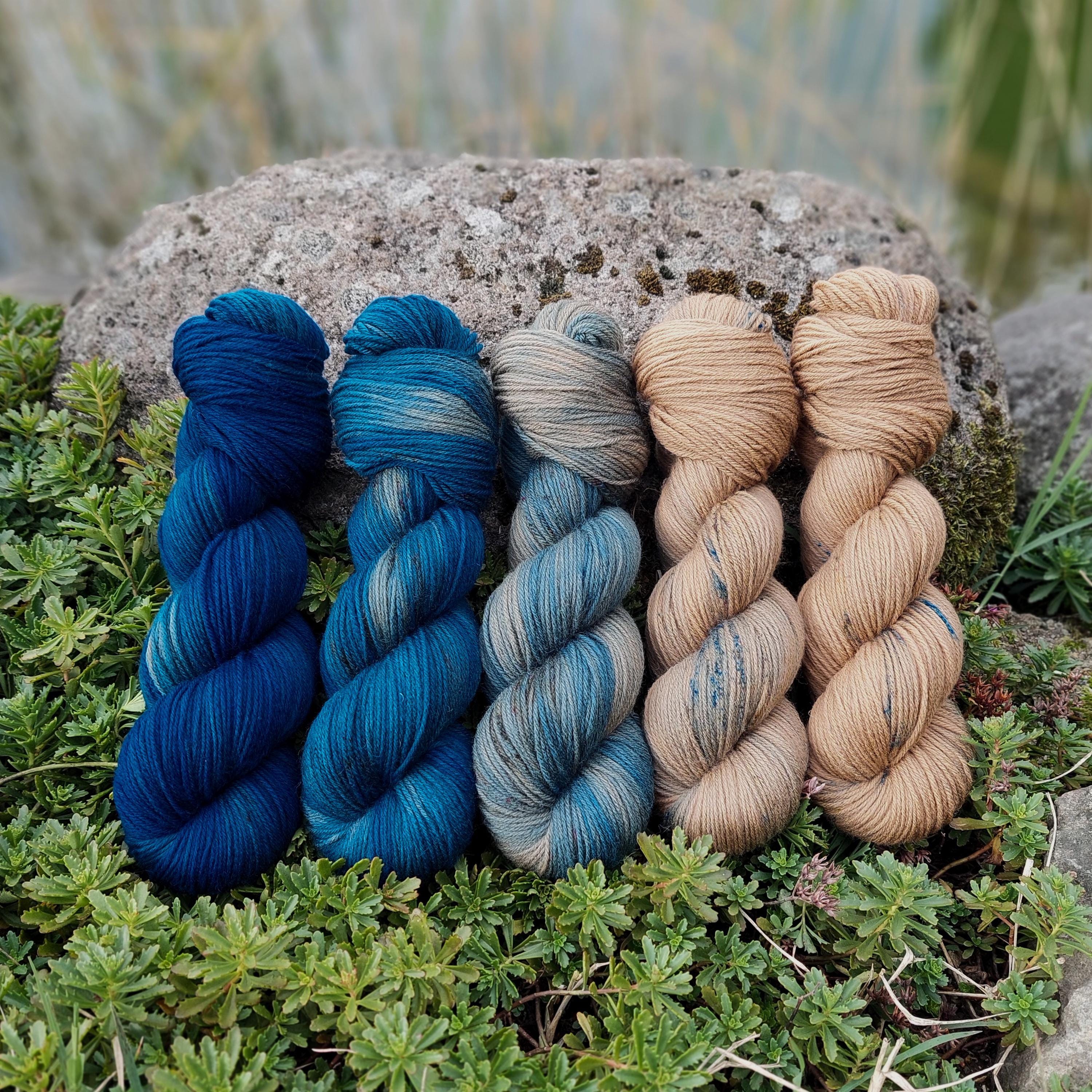 Pelote Laine Mérinos Bleue - Mélange 10 Couleurs - 60 G - Pour Feutrage, Filage, Artisanat - 7