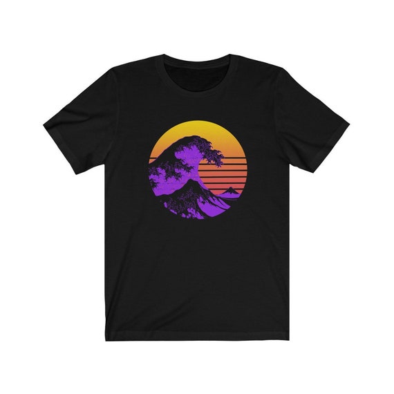 Synthwave Great Wave T-shirt: Unisex Jersey Short Sleeve Tee - Etsy