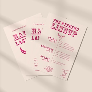 Last Rodeo Itinerary | Digital Download, Personalized Printable Bachelorette Itinerary, Last Rodeo Bachelorette (Nashville, Austin, & More)