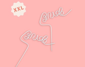 XXL White Bride Straw | XL Bachelorette Party Bride Straw Party Decorations Bride to Be Gift Bridal Shower Wedding Shower Hen Party Favor