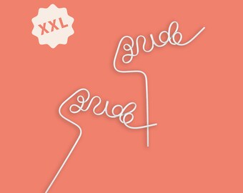 XXL White Bride Straw | XL Bachelorette Party Bride Straw Party Decorations Bride to Be Gift Bridal Shower Wedding Shower Hen Party Favor