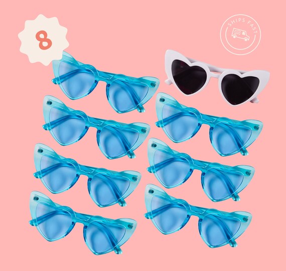 CUSTOM Bachelorette Heart Sunglasses – 9 Pairs | White Bride  display picture 2