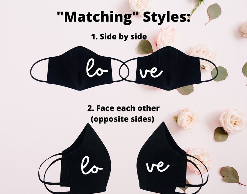 Love Face Mask Matching Couples Face Mask Face Masks for Etsy