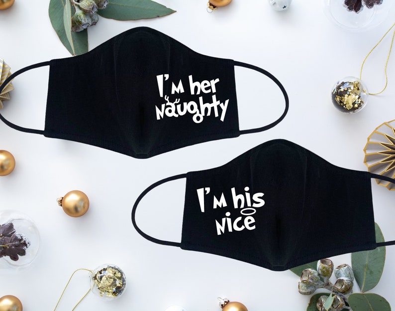 Funny Christmas couple face mask set for girlfriend boyfriend Etsy Italia